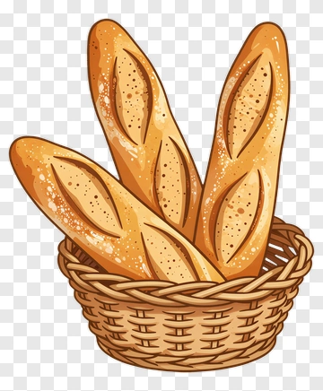 Basket Of Baguettes PNG