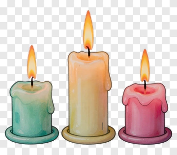 Colorful Candles With Flames PNG