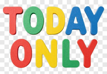 Colorful Letters Spelling Today Only PNG
