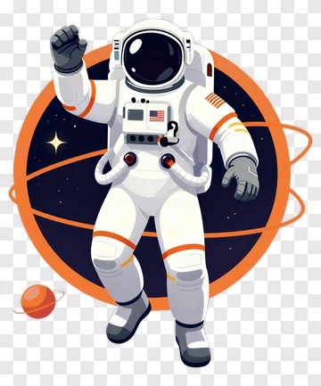 Cartoon Astronaut Floating In Space PNG