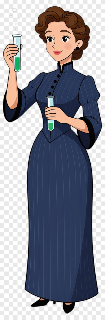 Cartoon Scientist Holding Test Tubes PNG