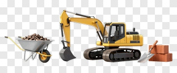 Excavator And Construction Tools PNG