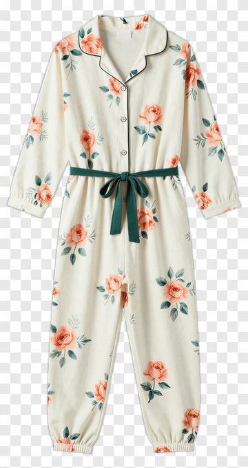 Floral Pajama Jumpsuit PNG