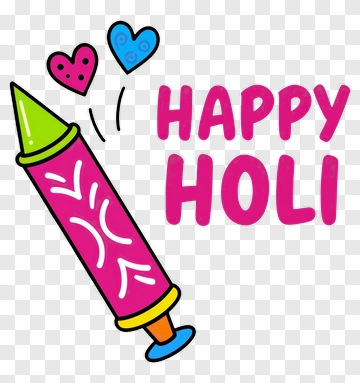 Colorful Crayon With Happy Holi Text PNG