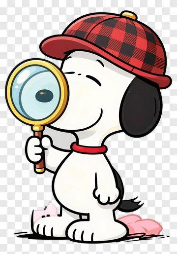 Cartoon Dog Holding A Magnifying Glass PNG