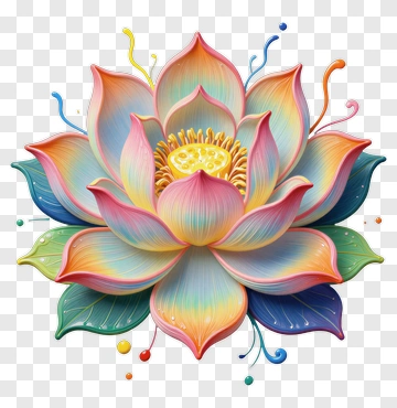 Colorful Lotus Flower PNG