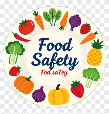 Food Safety Plate With Fruits And Vegetables PNG
