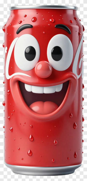 Cartoon Soda Can With A Happy Face PNG