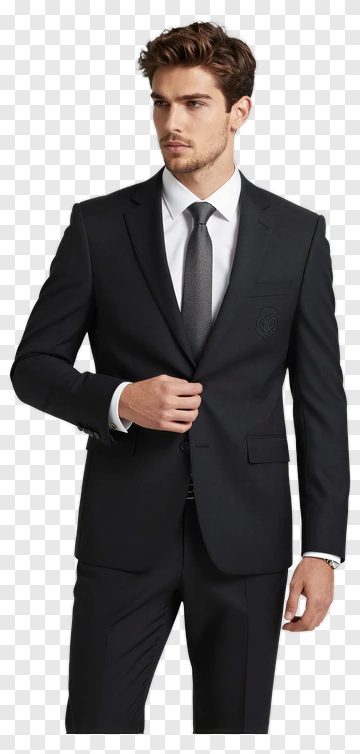Man In A Black Suit And Tie PNG