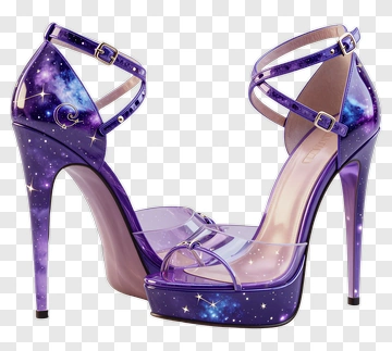 Purple Galaxy High Heels PNG
