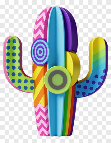 Colorful Cactus Decoration PNG