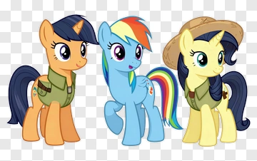 Cartoon Ponies In Adventure Outfits PNG