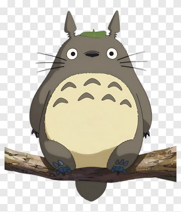 Cartoon Totoro Sitting On A Branch PNG