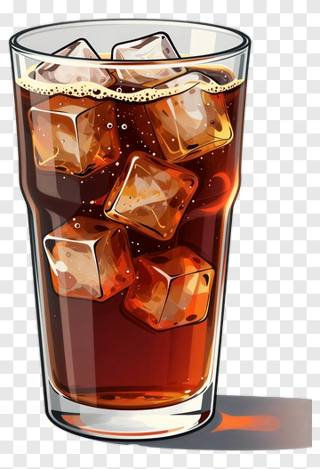 Glass Of Cold Beverage With Ice Cubes PNG