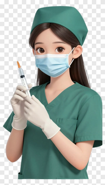 Healthcare Worker Holding A Syringe PNG