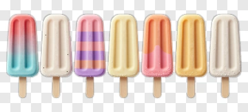 Colorful Ice Cream Popsicles PNG