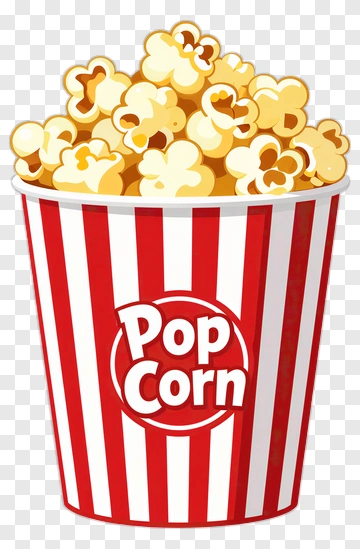 Popcorn Bucket Filled With Delicious Popcorn PNG