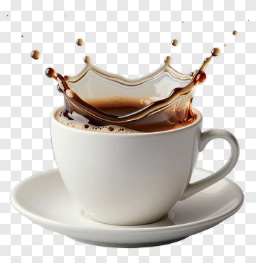 Coffee Cup With Splashing Liquid PNG