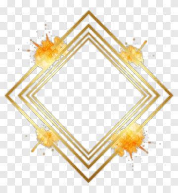 Gold And Orange Watercolor Frame PNG