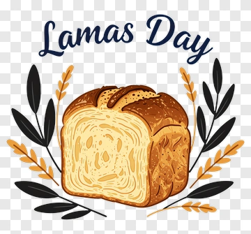 Lamas Day Bread With Decorative Leaves PNG
