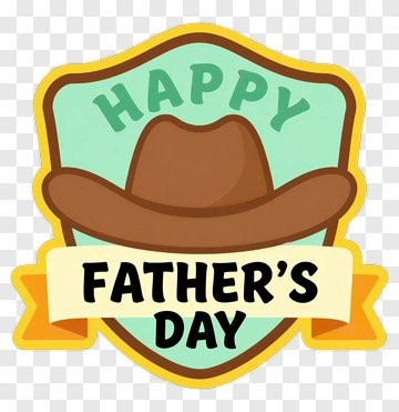 Happy Father's Day Badge With Cowboy Hat PNG