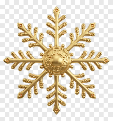 Golden Snowflake Decoration PNG