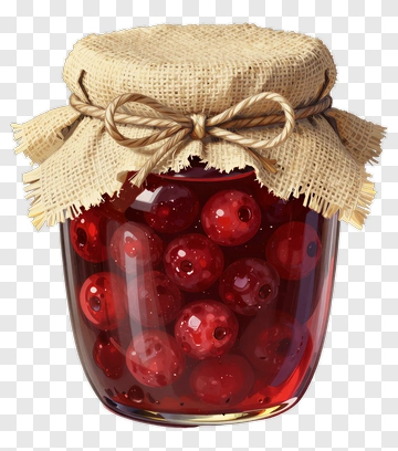 Jar Of Red Jam With Berries PNG