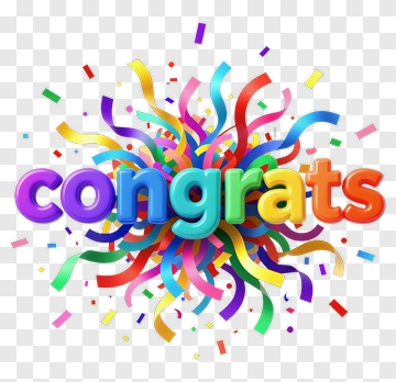 Colorful Congrats Celebration PNG