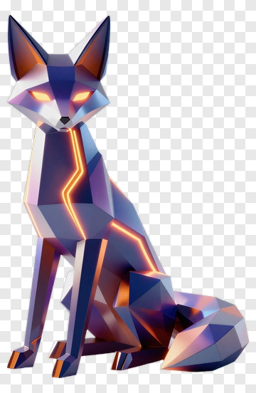 3D Stylized Fox PNG