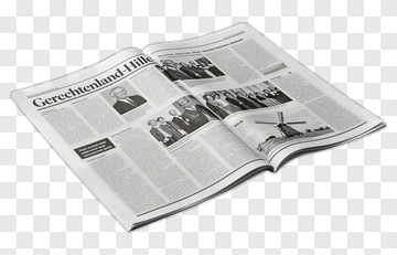 Open Newspaper With Articles And Photographs PNG