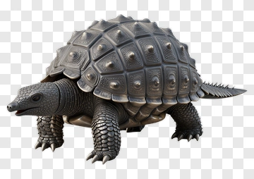3D Turtle With Detailed Shell PNG