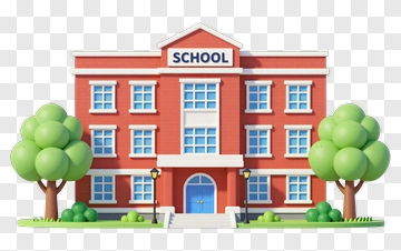 Cartoon School Building PNG