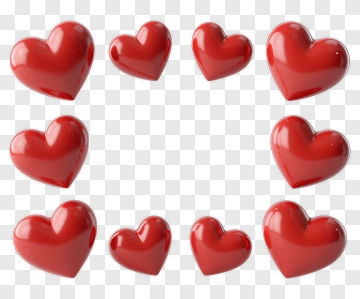 Red Heart Decorations PNG
