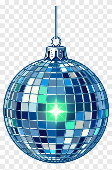 Disco Ball With Blue Reflections PNG
