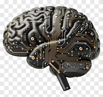 3D Brain With Circuit Board Design PNG
