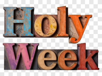 Holy Week Text Design PNG