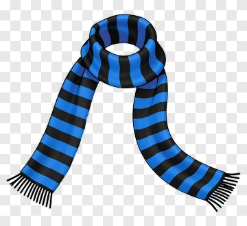 Blue And Black Striped Scarf PNG