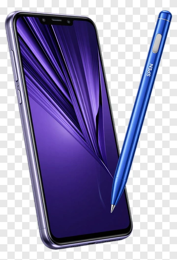 Smartphone With Blue Stylus Pen PNG
