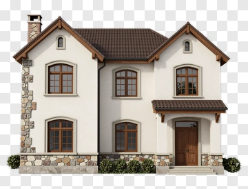 Modern House With Stone Accents PNG