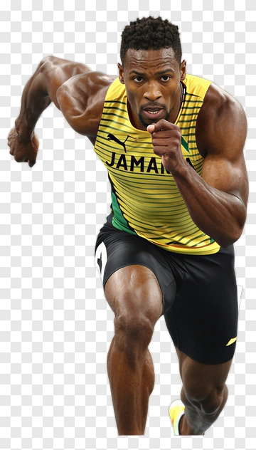Athlete Running In Jamaican Sportswear PNG