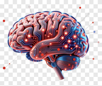 Digital Brain With Circuitry Design PNG