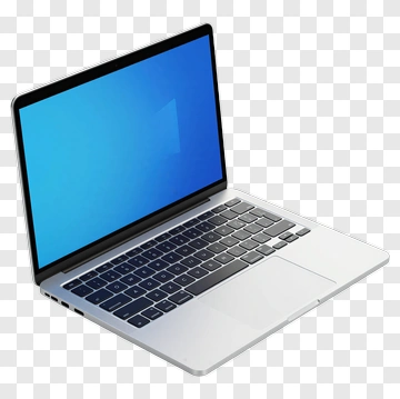 Laptop With Blue Screen PNG
