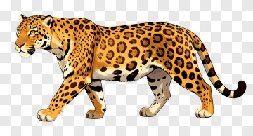 Cartoon Leopard Walking PNG