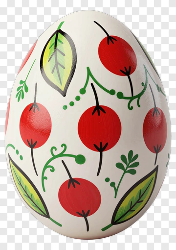 Decorative Easter Egg With Floral Patterns PNG