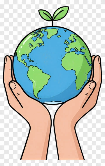 Hands Holding A Globe With A Plant PNG