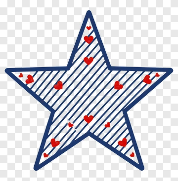 Star With Hearts Pattern PNG