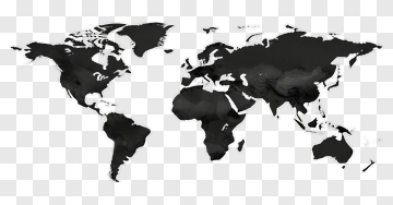 Black And White World Map PNG