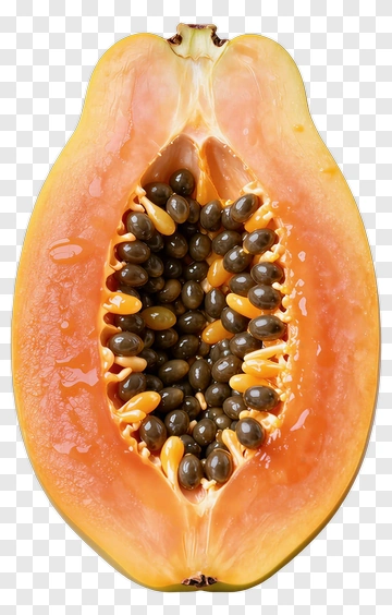 Fresh Papaya Cut Open PNG