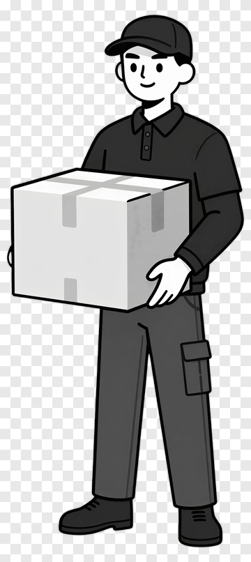 Delivery Worker Holding A Package PNG