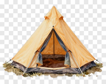 Orange Camping Tent PNG